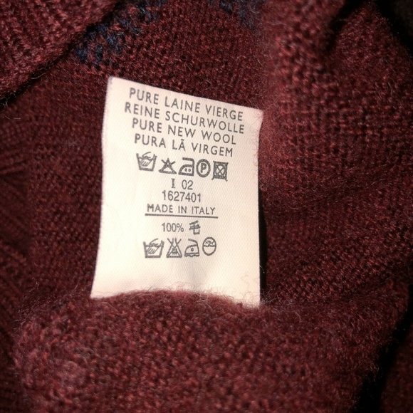 Dalmine Merino Wool Sweater Argyle Italy Vintage - Picture 5 of 5